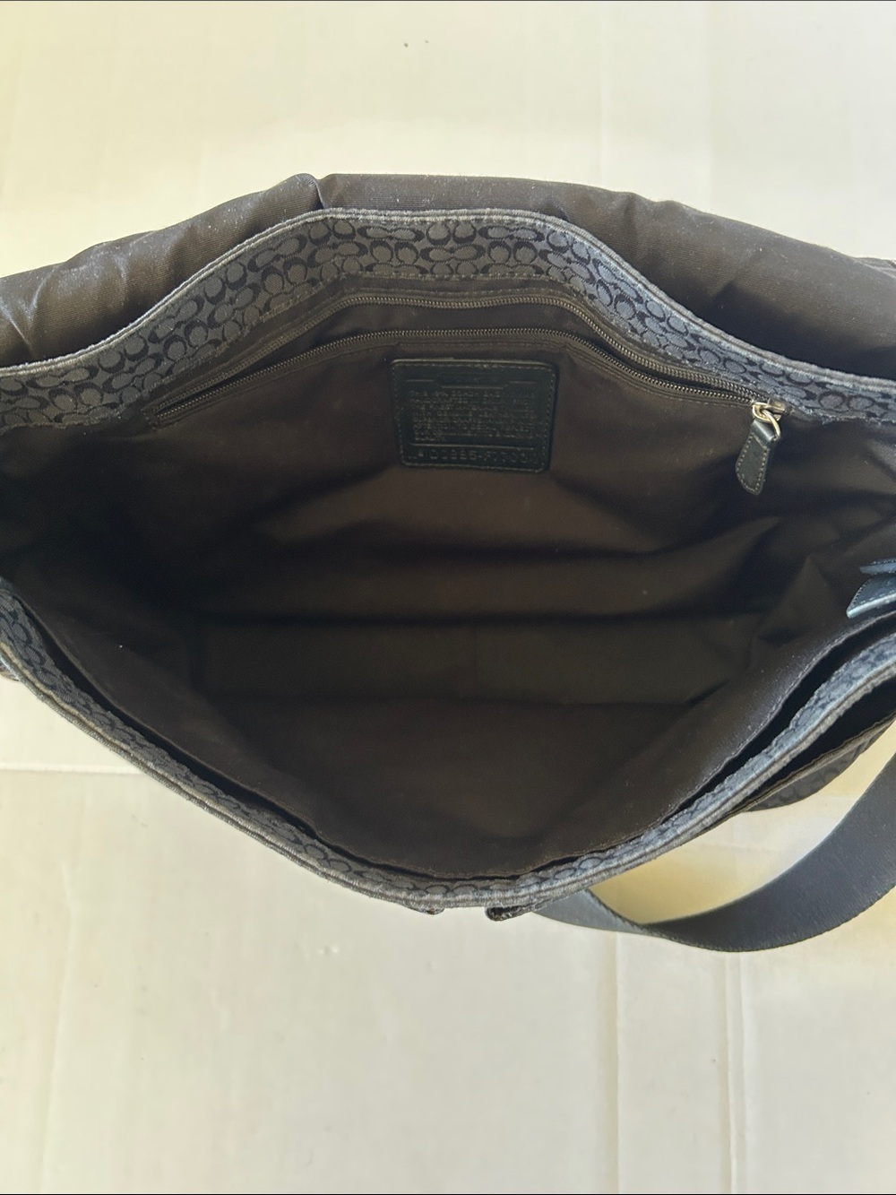 COACH BLACK SIGNATURE HUDSON COMMUTER LAPTOP MESSENGER BAG - Picture 8 of 14